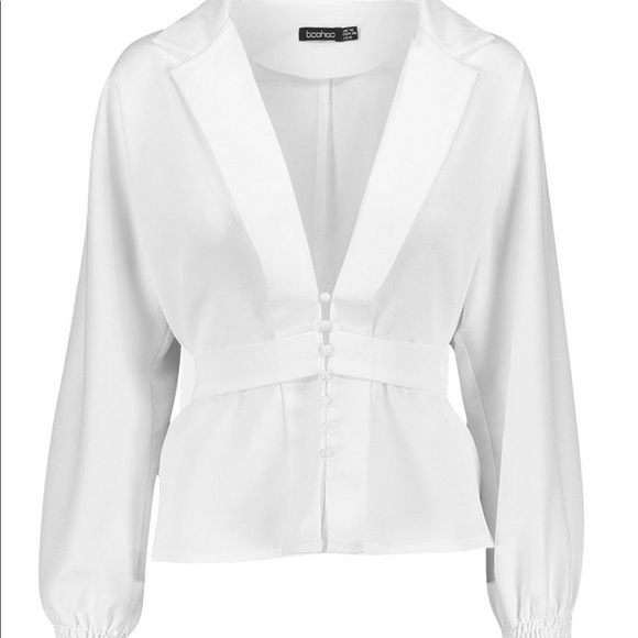 White Boohoo Front blouse - Picture 4 of 6